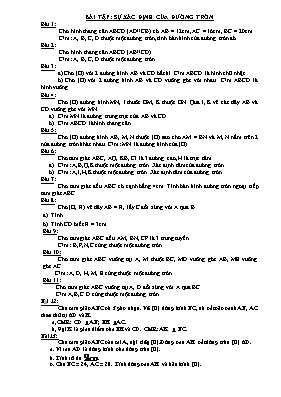 Bài tập sự xác định của đường tròn